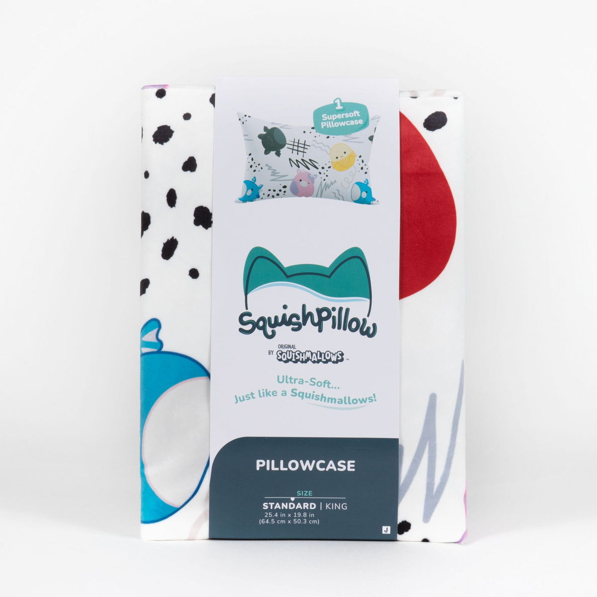 "Squish Vibes" White SquishPillow Pillowcase (Standard)