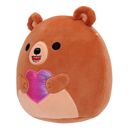 8-Inch Stokely the Brown Kodiak Bear Holding a Rainbow Heart