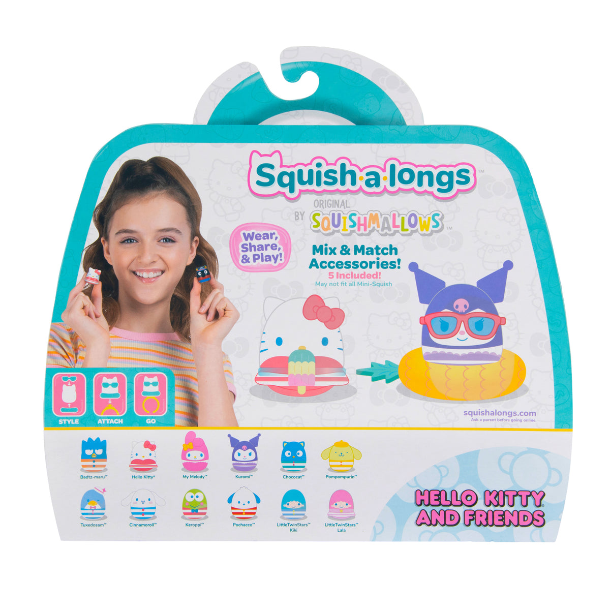 Squish-a-longs Hello Kitty and Friends Pool Party Mini-Squish + Accessory 12-Pack