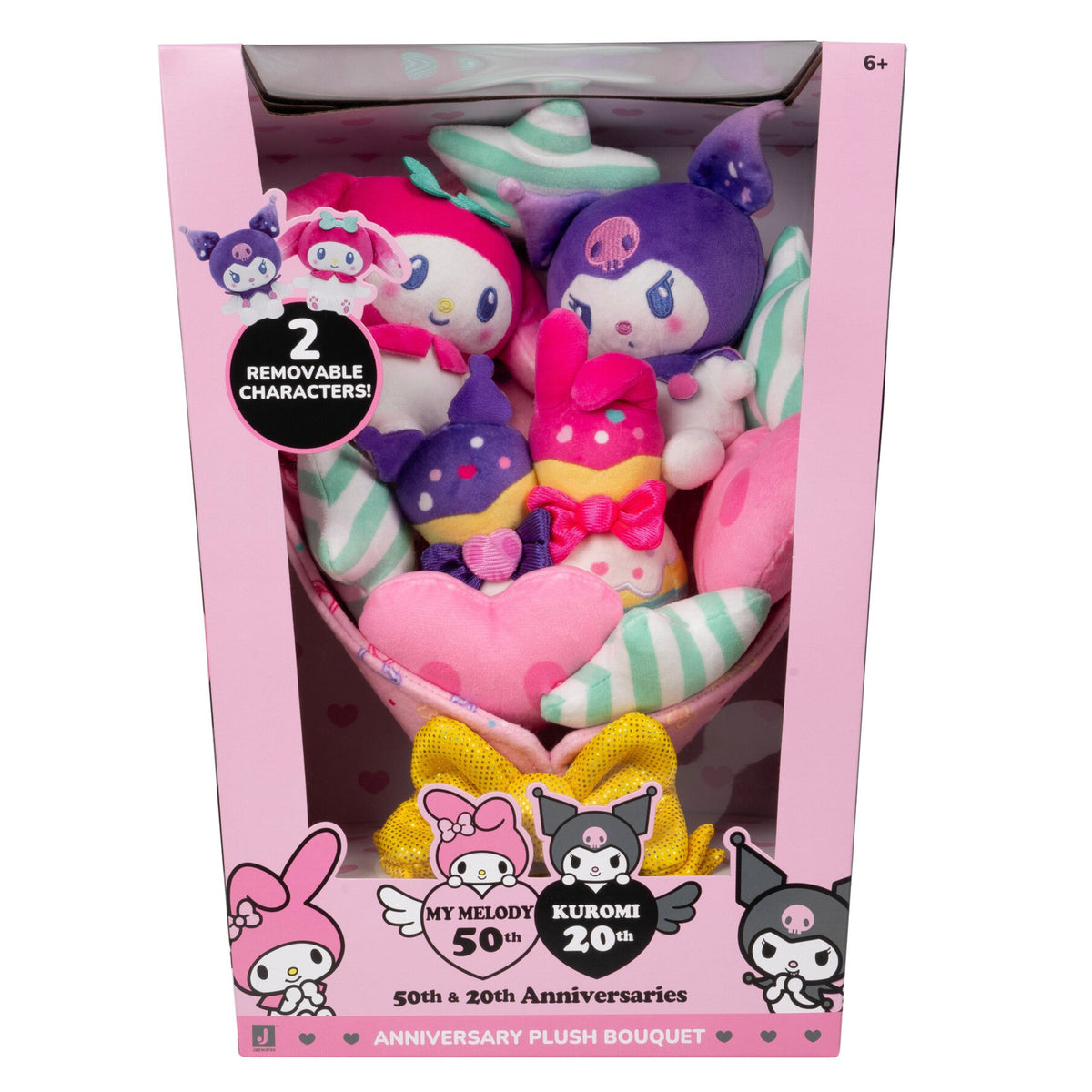 Hello Kitty and Friends 12-Inch My Melody and Kuromi Anniversary Plush Bouquet