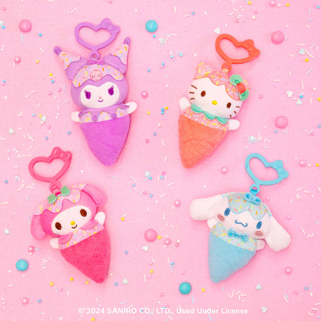 Hello Kitty and Friends 4-Pack Ice Cream Clip-On Plush