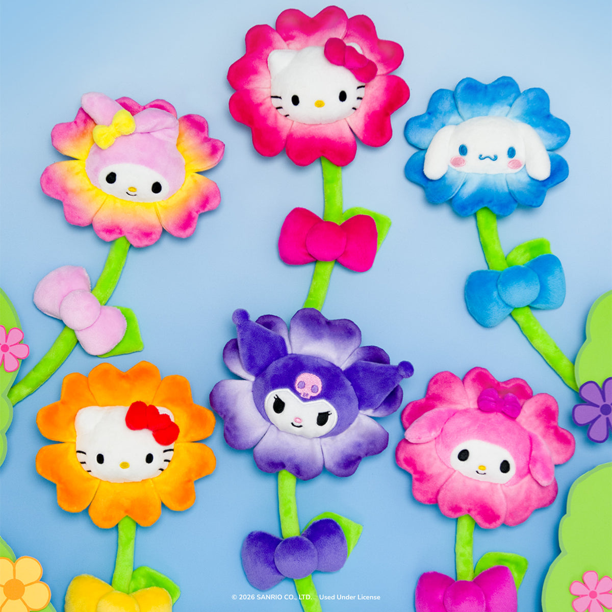 Hello Kitty and Friends 14-Inch Plush Flower 2-Pack - Hello Kitty & Cinnamoroll