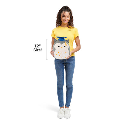 12-Inch Hoot the Grey Owl in Graduation Cap