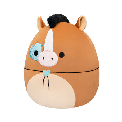 12-Inch Brisby the Brown Horse with Bolo Tie and Heart Eyepatch