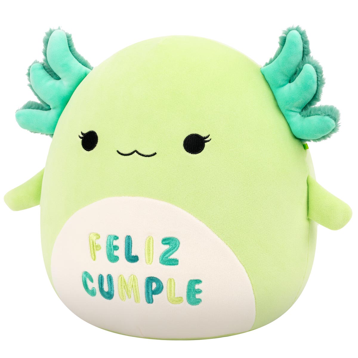 12-Inch Mipsy the Green Axolotl with “Feliz Cumple” Embroidery