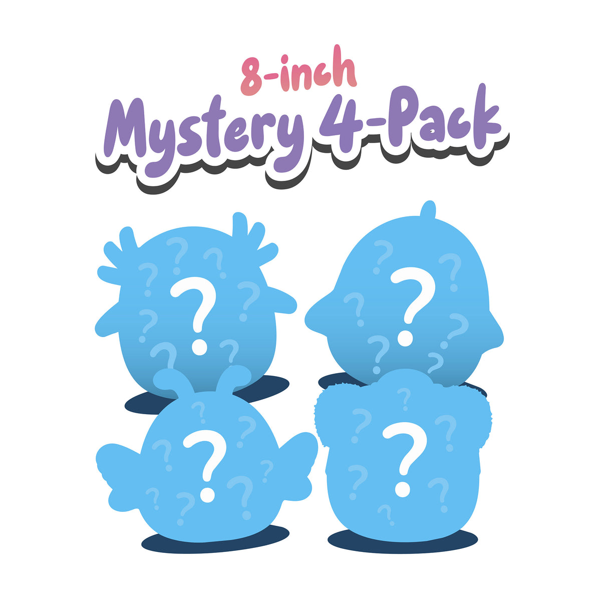 8-Inch Mystery Plush 4 Pack