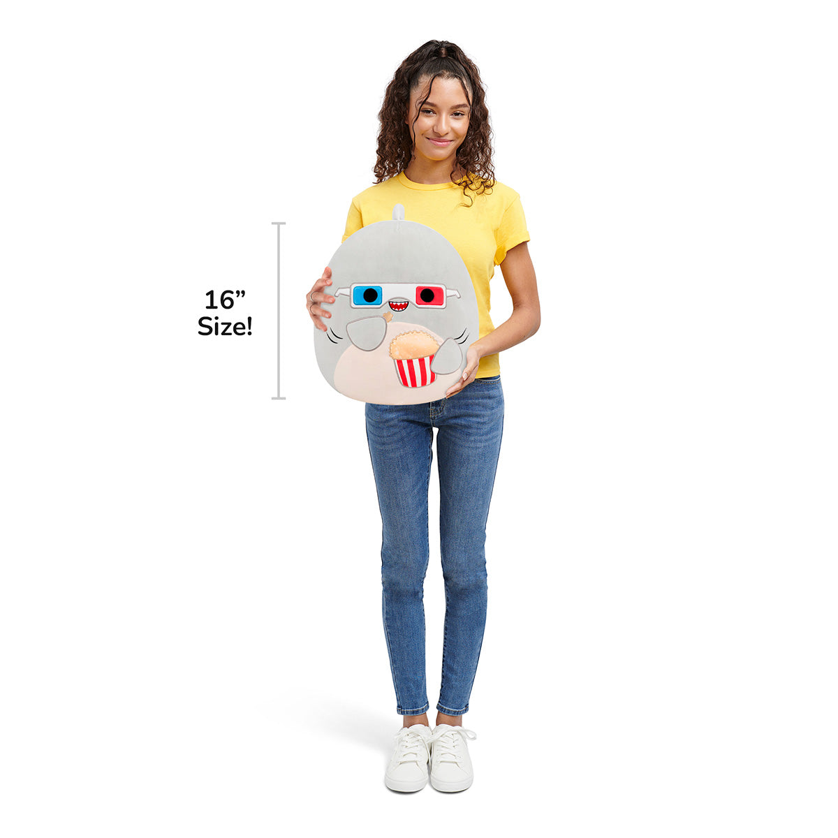 16-Inch Gordon the Grey Shark with 3D Glasses and Popcorn