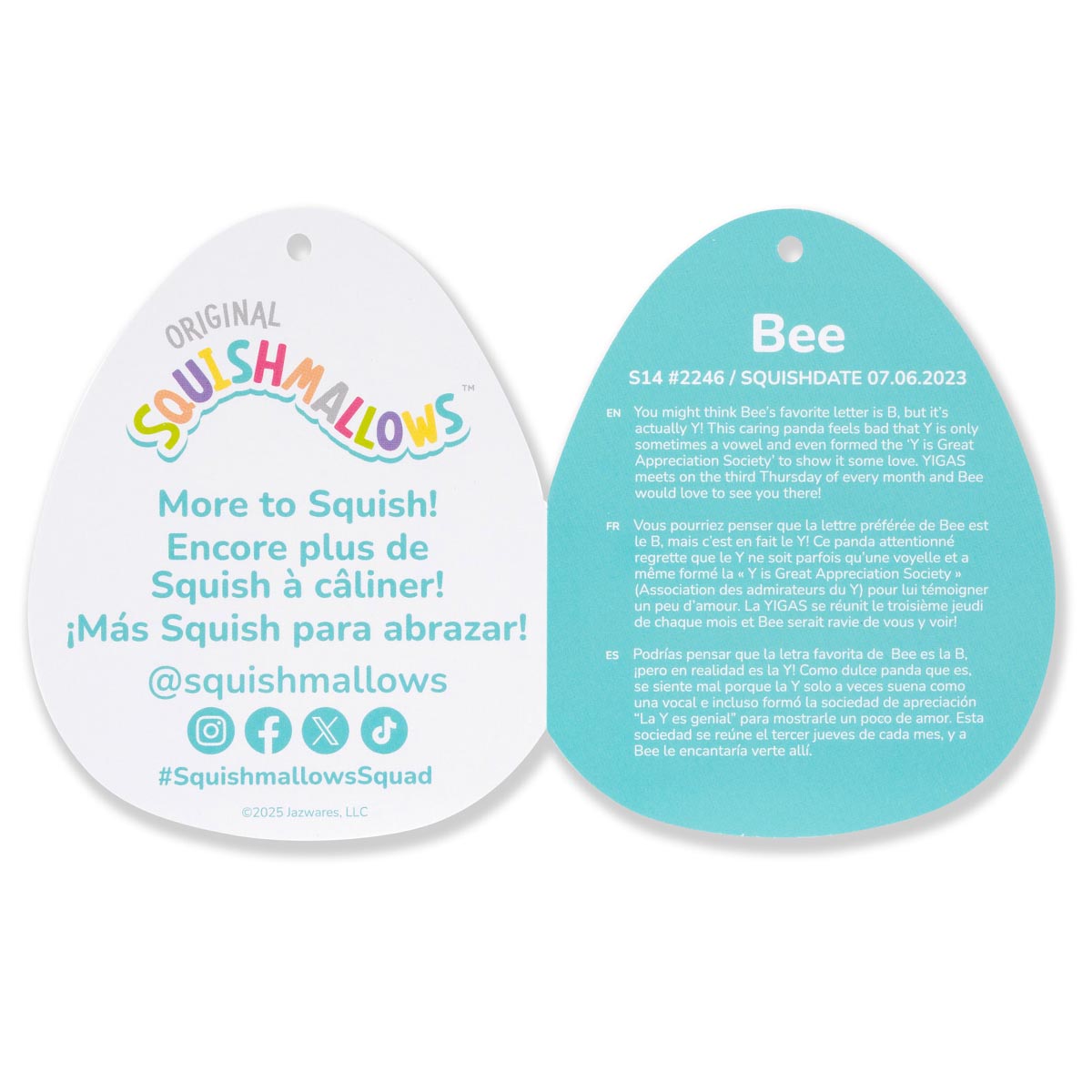 14-Inch Bee the Peach Velvet Panda