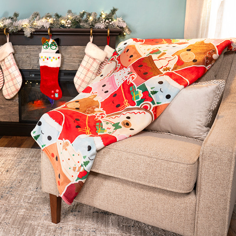 Squishmallows Holiday Throw Blanket