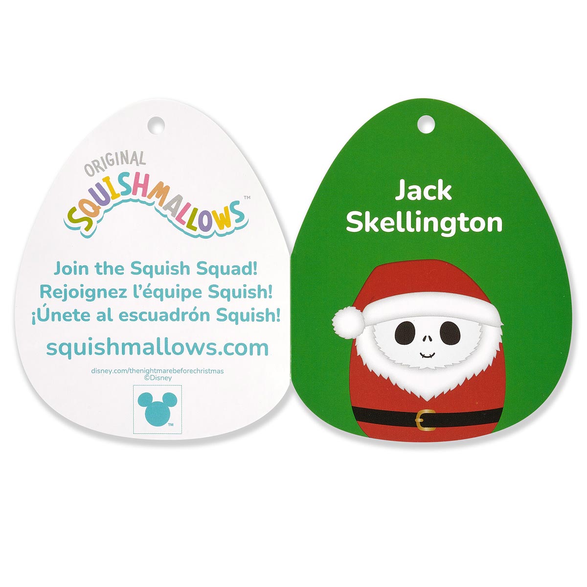 Squishmallows Original Disney 8-Inch Jack Skellington Santa Claus