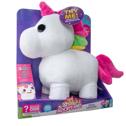 Adopt Me! Neon Unicorn Light-Up Plush