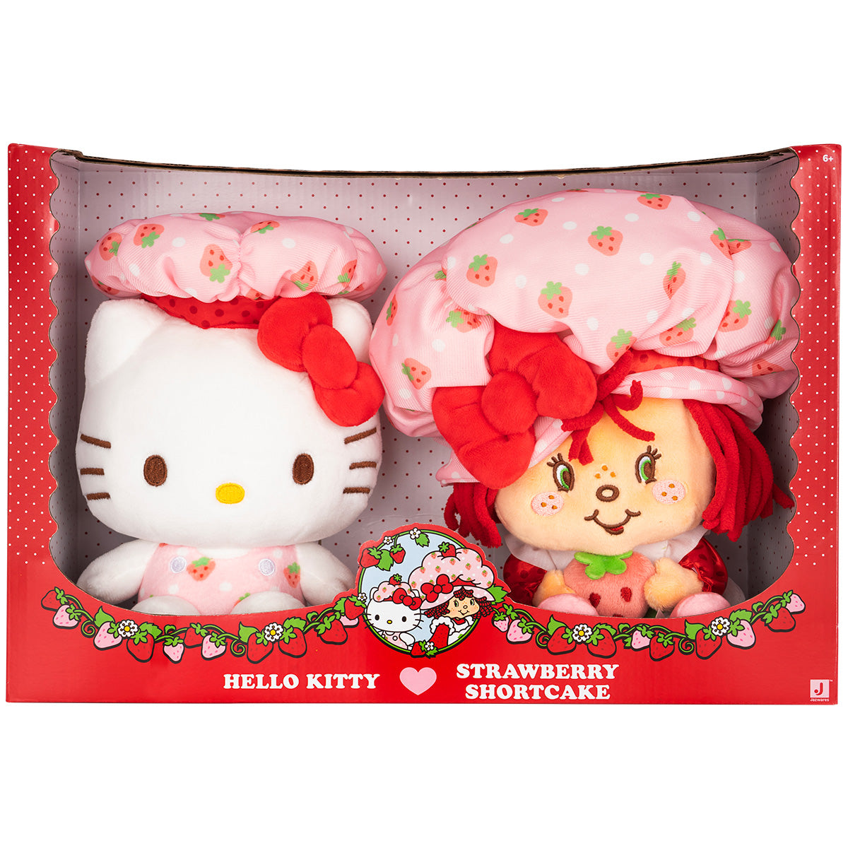 Hello Kitty and Friends 8-Inch Strawberry Shortcake x Hello Kitty Plush 2-Pack