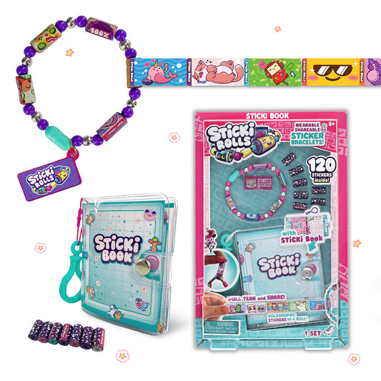 Sticki Rolls Sticki Book - Wearable & Shareable Sticker Bracelet + Collection Sticki Book